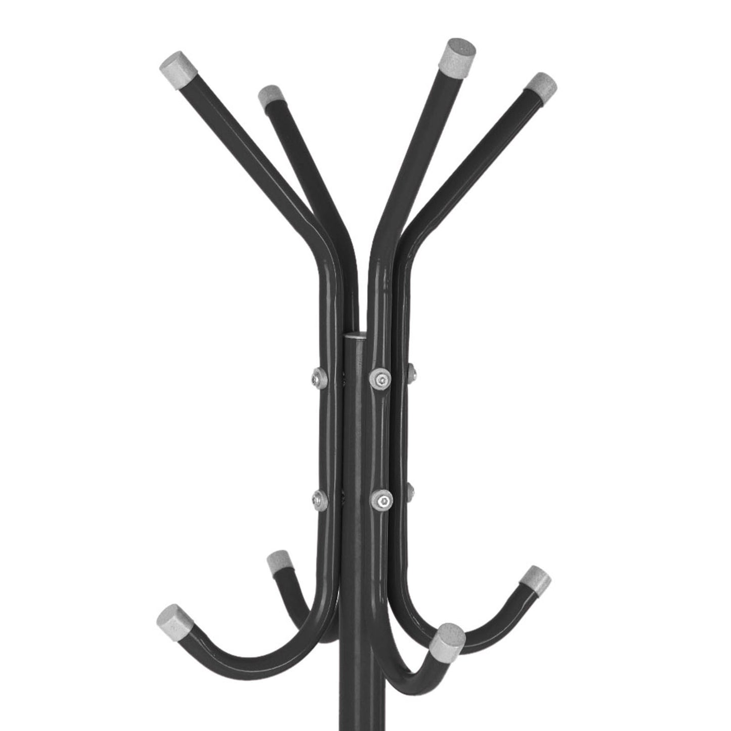 Multi Hook Metal Coat Hat Rack Tree Stand Clothes Bag Hanger Organizer for Home Bedroom (Black)