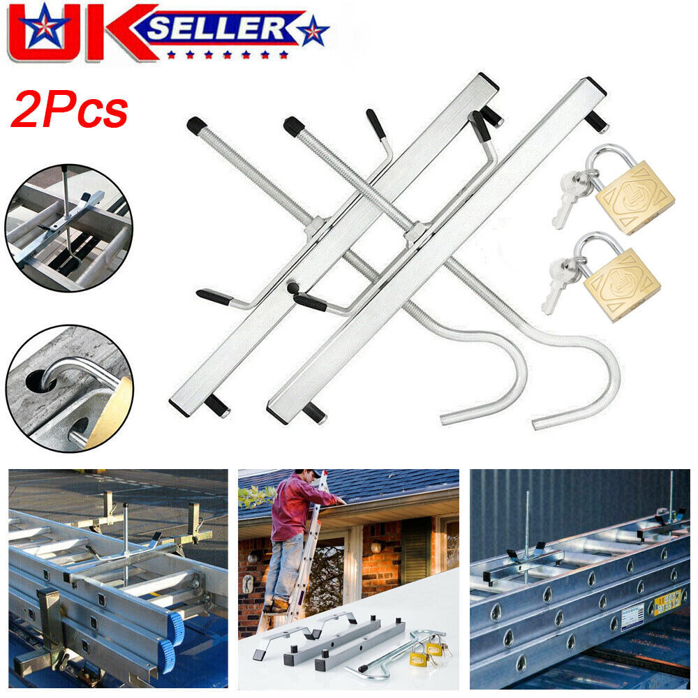 Universal Heavy Duty Ladder Roof Rack Clamp Clamps Lockable Free 2Locks Lockable