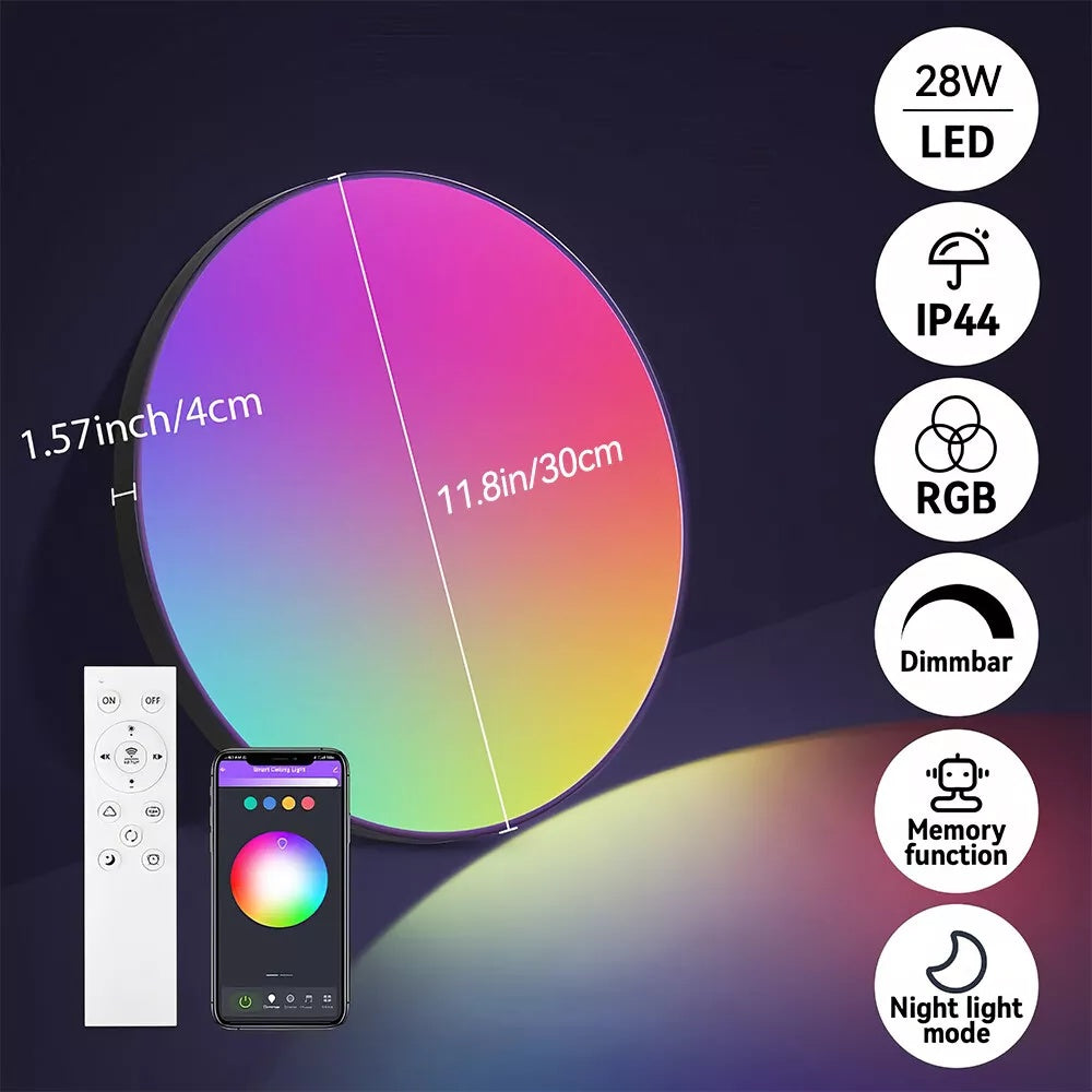 RGB LED Ceiling Light 28W Ceiling Lights With Remote Control Bathroom Lights