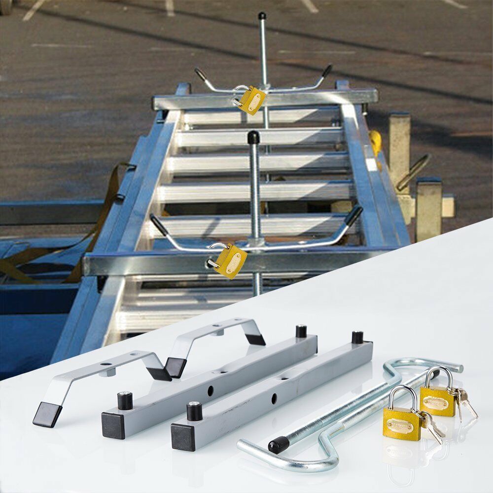Universal Heavy Duty Ladder Roof Rack Clamp Clamps Lockable Free 2Locks Lockable