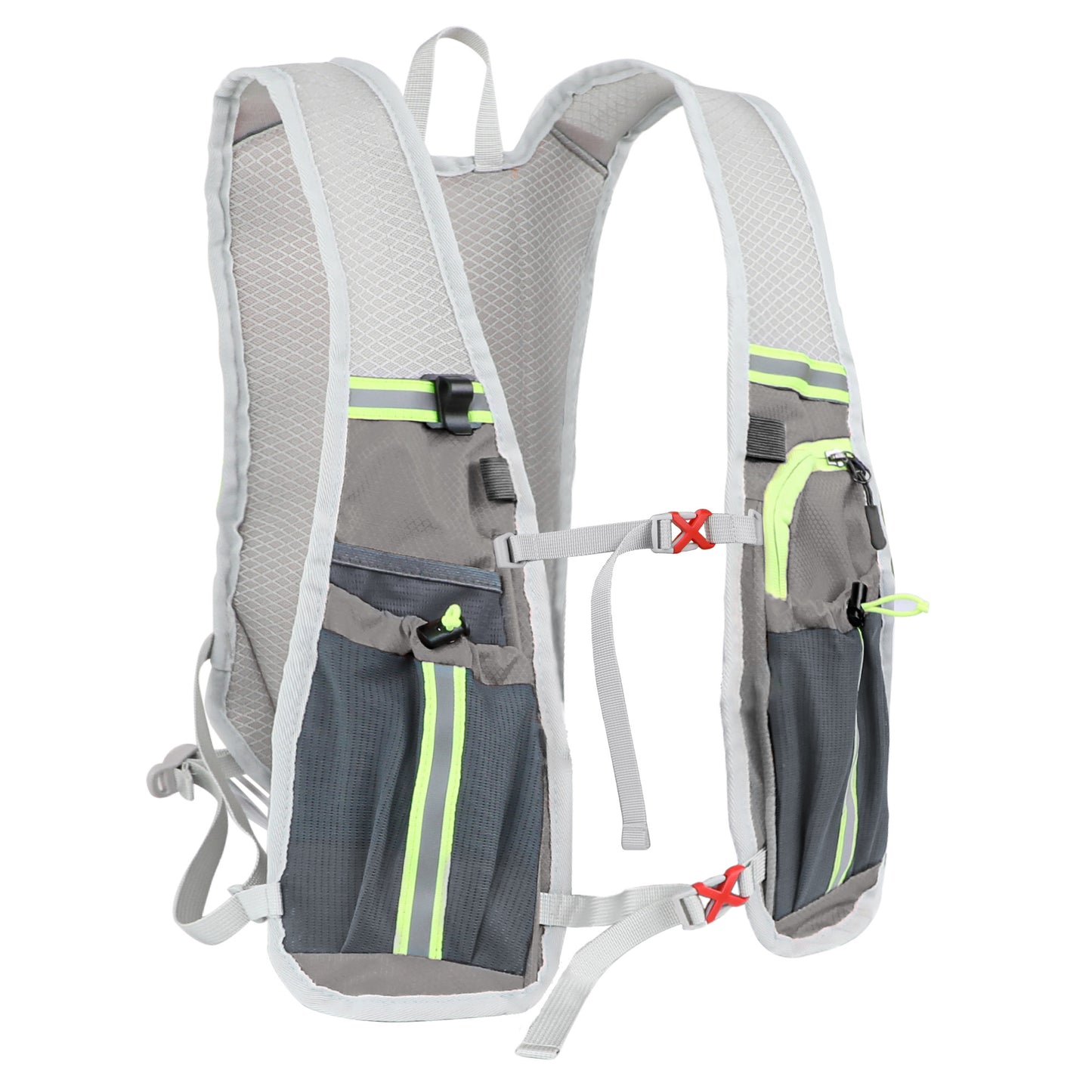 Nepfaivy Running Vest Hydration Backpack - Lightweight And Reflective Running Hydration Vest With Multi-pouches, Breathable And Adjustable Running Backpacks For Outdoor Running Cycling Climbing