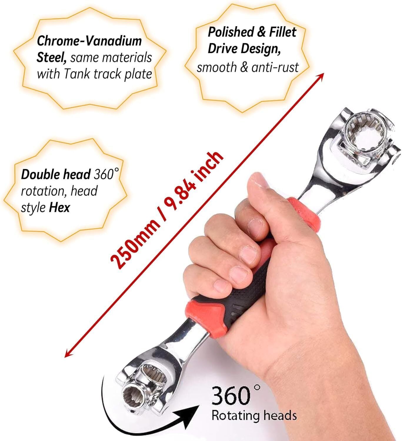 48 In 1 Universal Wrench Handy Adjustable Tool Multi-Function Socket Spanner