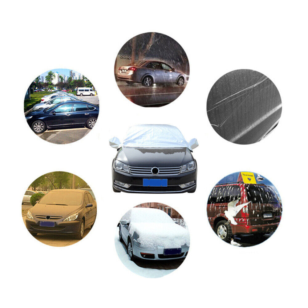 Half Car Cover Top Roof Sun UV Rain Protection Waterproof Outdoor Universal 190T