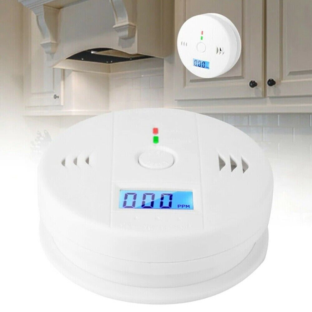 2x Carbon Gas Detector Warning Alarm Sensor LED Digital Battery Powered New 2024