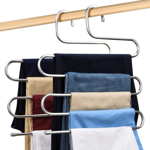 3pcs Clothes Pants Trouser Hanger Multi Layer Storage Closet Space Saver Organizer