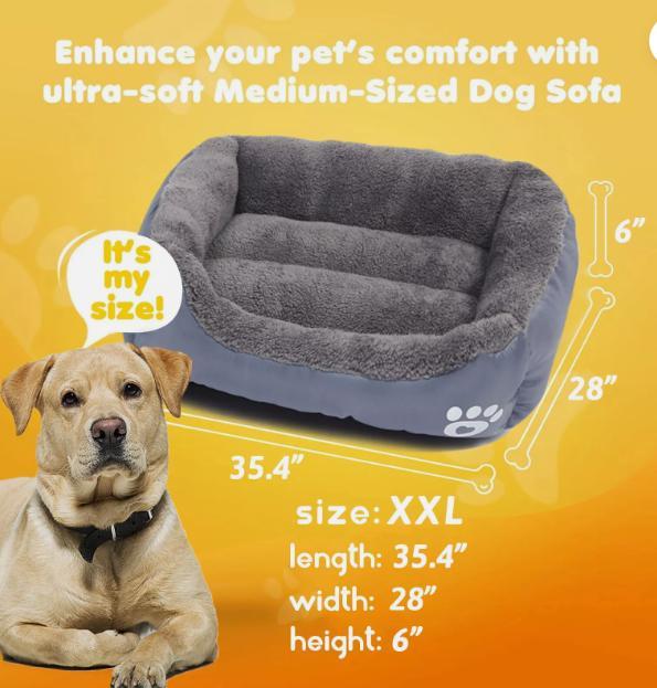 Pet Dog Bed Cat Beds Luxury Soft Washable Puppy Cushion Warm Pet Basket- 90 70CM