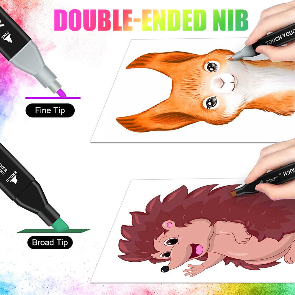 80 Colour Brush Pens Set Dual Tips Soft Fine Art Markers Drawing Watercolour