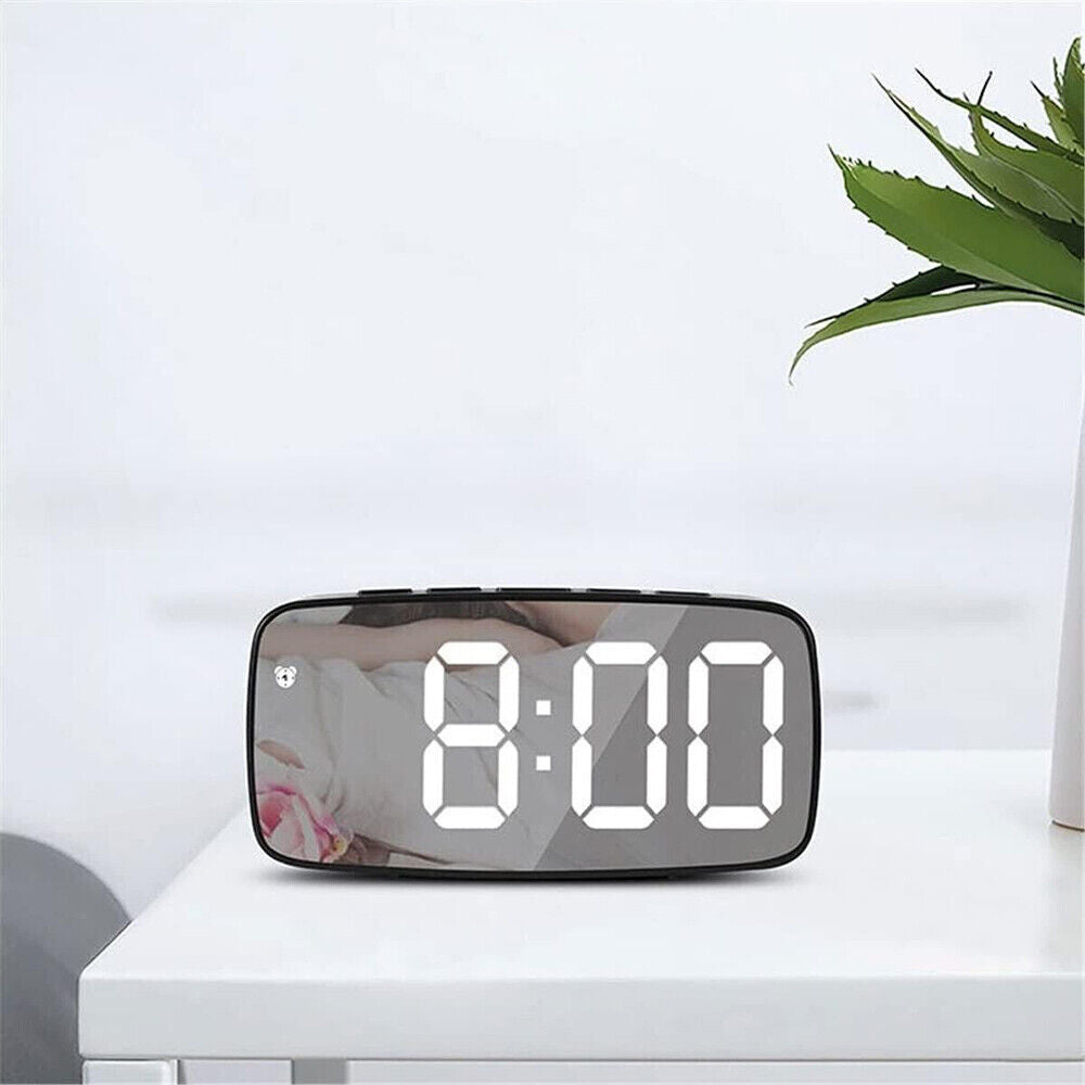 Digital Alarm Clock Mains Powered Large Night Light Bedside Alarm Non Ticking
