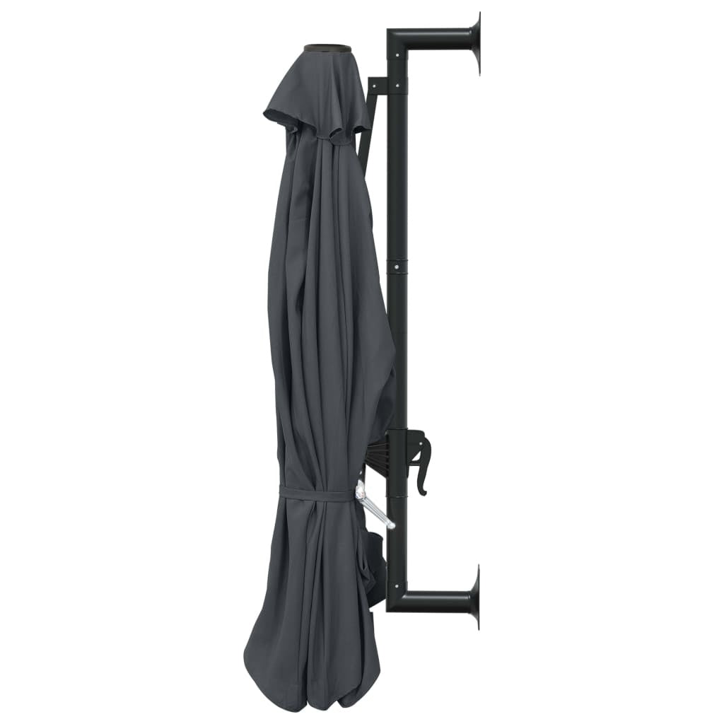 vidaXL Wall-Mounted Garden Parasol with Metal Pole 118.1" Anthracite