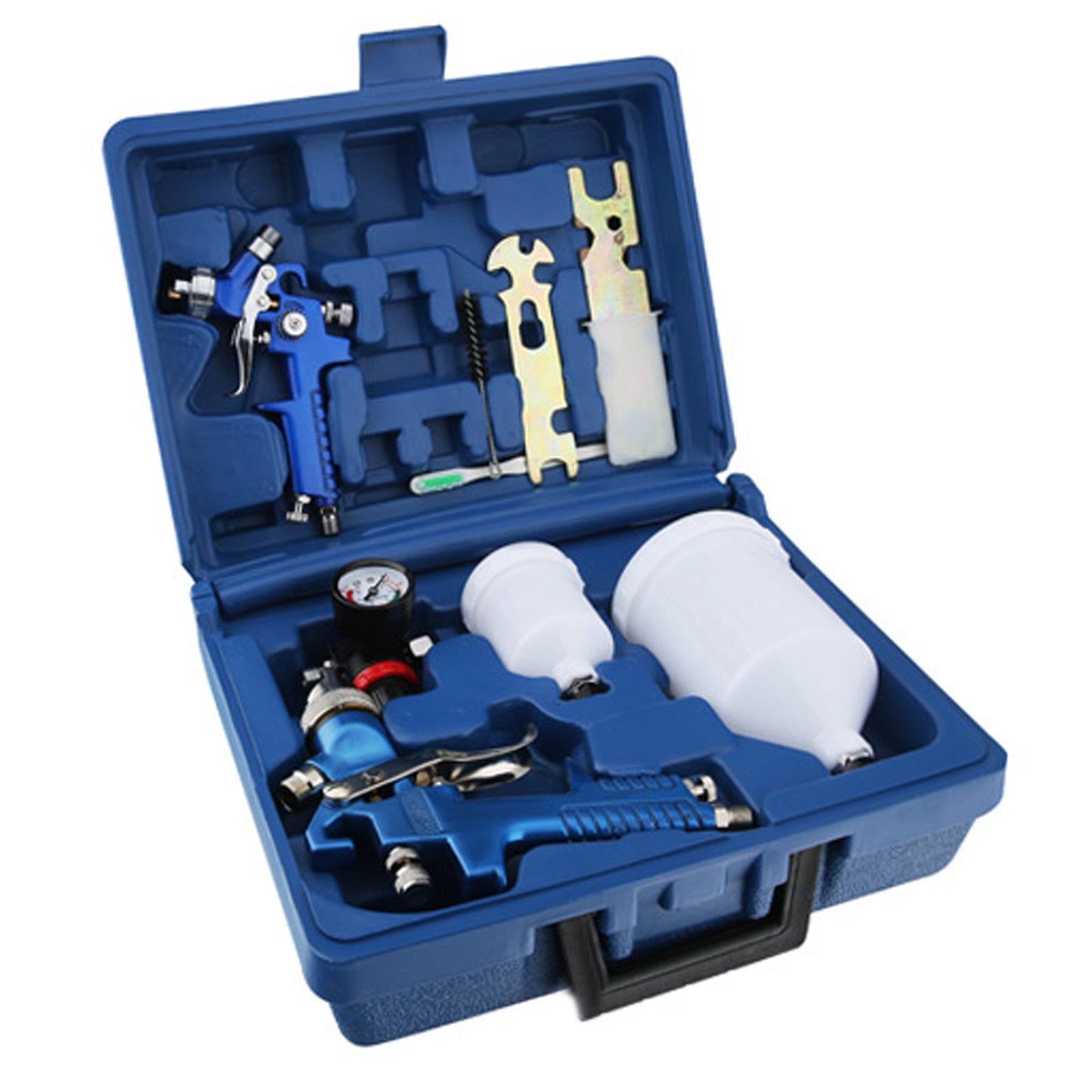 2 X HVLP Spray Gun Kit Air Gravity Feed Vehicle Car Paints1.4MM 0.8MM Nozzle