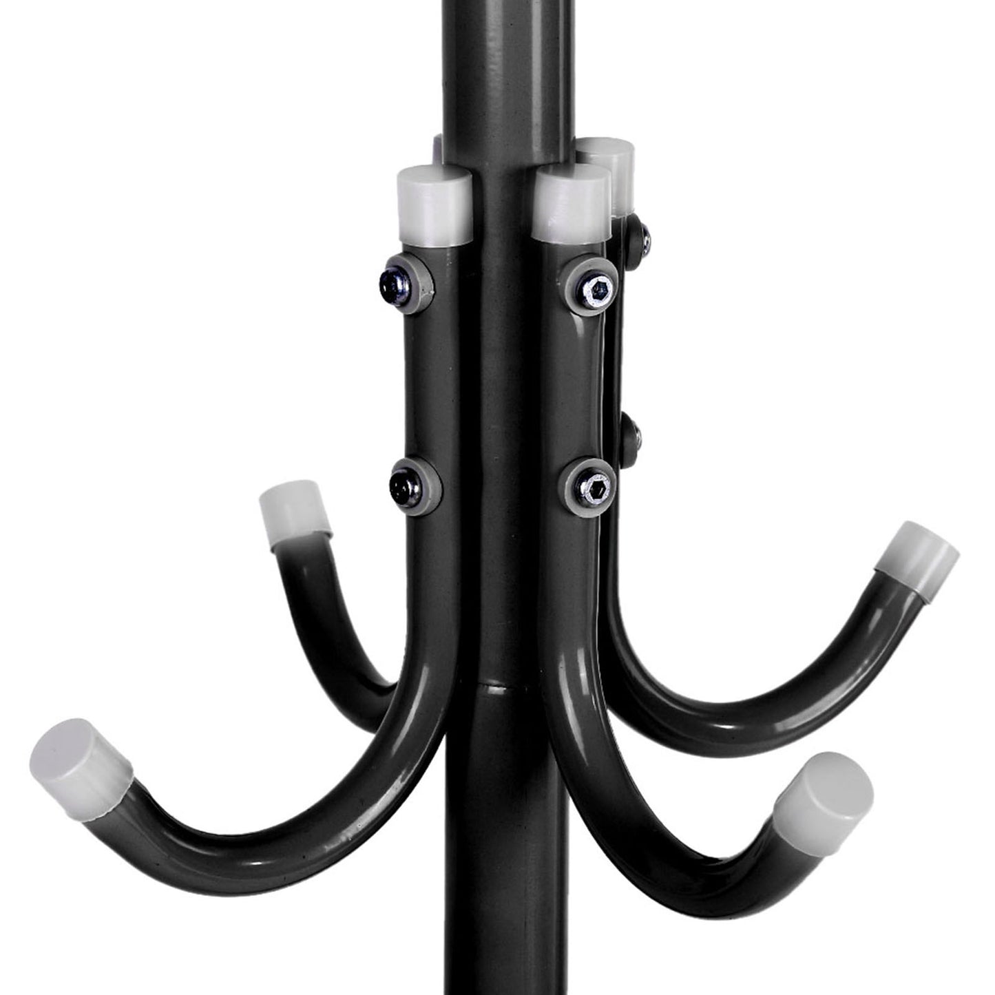 Multi Hook Metal Coat Hat Rack Tree Stand Clothes Bag Hanger Organizer for Home Bedroom (Black)