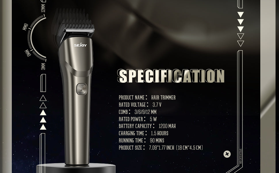 Sejoy Hair Cut Machine For Men Professional Hair Clippers Electric Shaver Beard Trimmers Machine Cordless