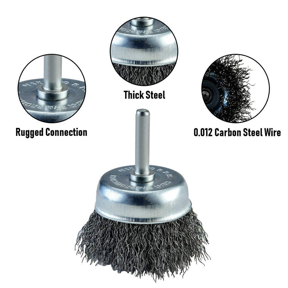 6Pcs Brush Drill Attachment Bit Kit Wire Cleaning Wheel For Cleaning Rust UK