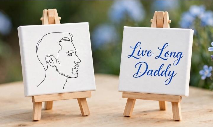 Live Long Daddy Mini Canvas Set with Wooden Easels – Father’s Day & Birthday Gift