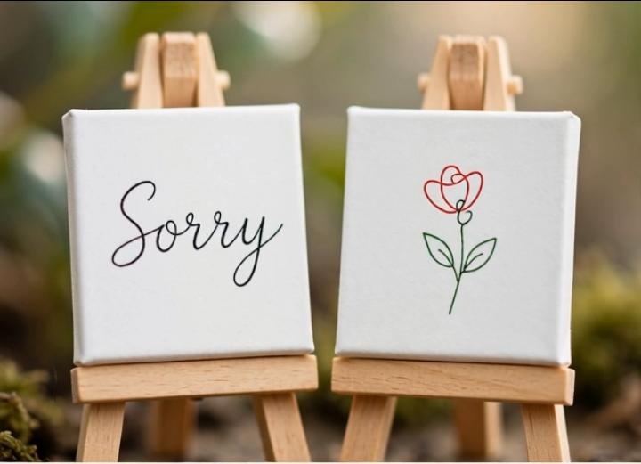 Sorry Mini Canvas Set with Wooden Easels – Apology Gift & Reconciliation Keepsake