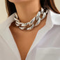 Exaggerated Big Thick Chain Short Choker Necklace for Women Trendy Statement Collar on the Neck Accessories