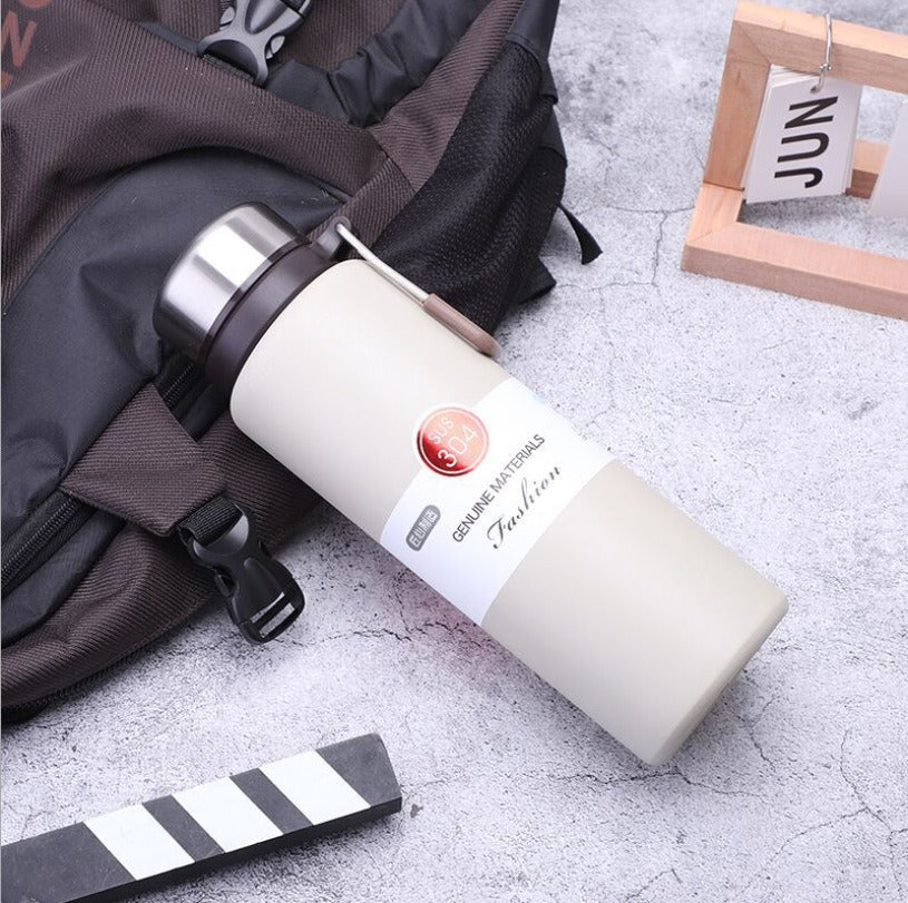 New Large Capacity Vacuum Insulated Cup Portable Fashionable Insulated Pot Handle Outdoor Car Sports Water Bottle Gift