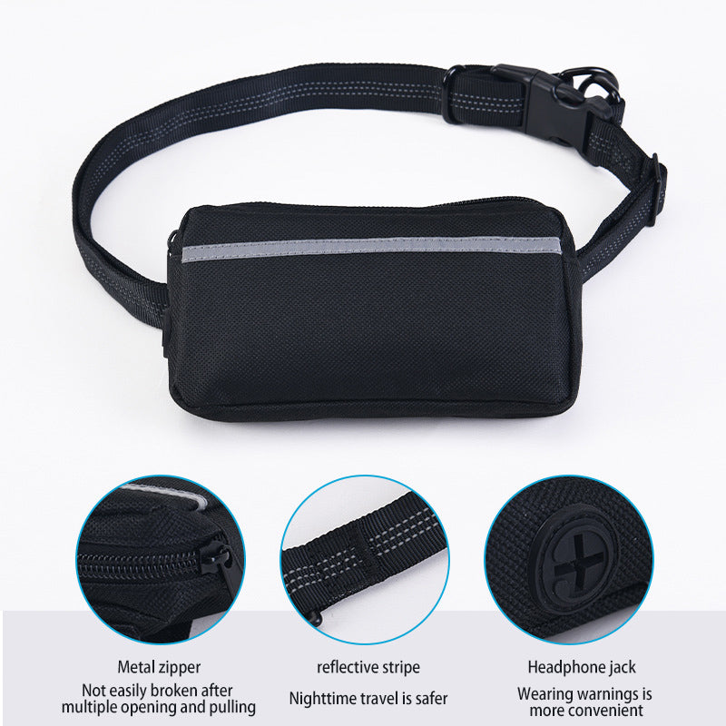 Multifunctional Pet Running Traction Rope Sports Dog Walking Mobile Bag High Elastic Dog Traction Belt Pulling Dog Rope