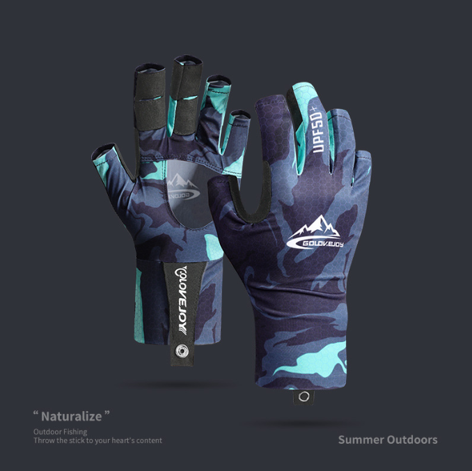 Summer outdoor sports sunscreen fishing gloves riding non slip half finger gloves