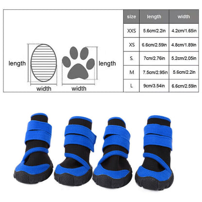 4x Anti-Slip Pet Boots Dog Puppy Waterproof Shoes Protective Rain-Booties Socks