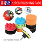 12pcs 3Buffing Waxing Polishing Sponge Pads Kit Set For Car Polisher Drill UK