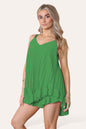Cami Pleated Frill Hem Top & Matching Frill Shorts Co-Ord Set