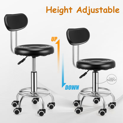 Swivel Stool Round Bar Stool Salon Chair Adjustable 360 Beauty Workshop Office