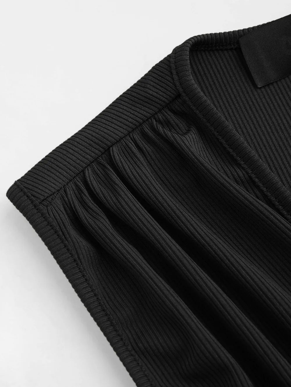 Women's knitted jumpsuit with solid color pleats and decorative grooves sleeveless jumpsuit