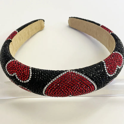 Sponge hair bands are simple and versatile with diamond inlay and heart-shaped hair accessories