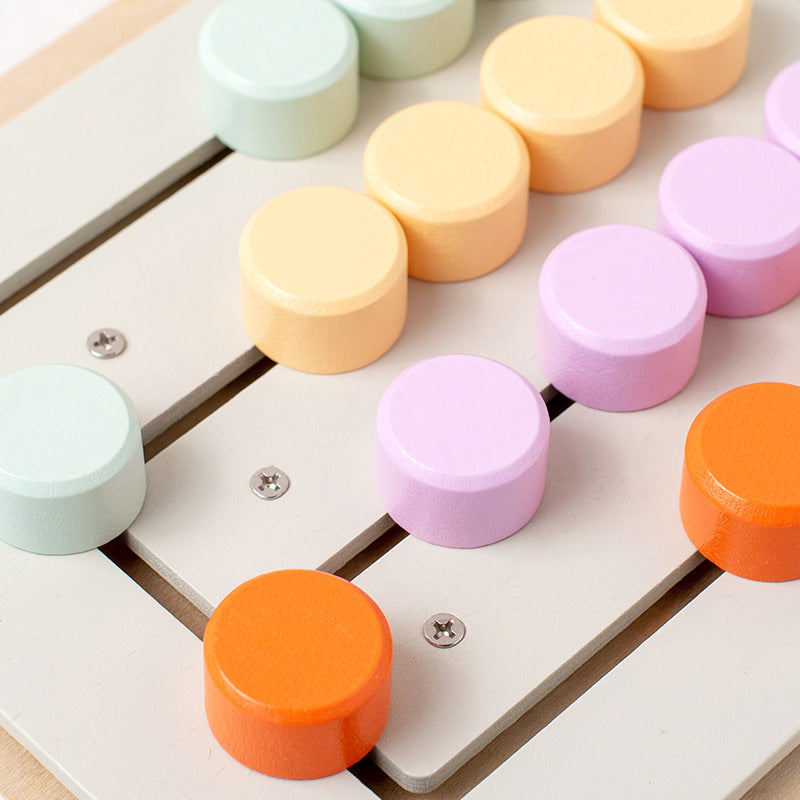 Wooden children's early education 2-in-1 four-color game color matching exercise wrist coordination puzzle toy