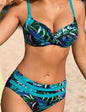 Gather floral swimsuits bikini swimsuits