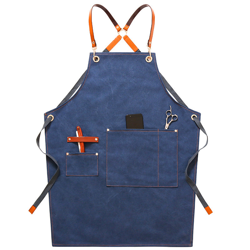 Apron denim workwear with logo printing