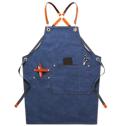Apron denim workwear with logo printing
