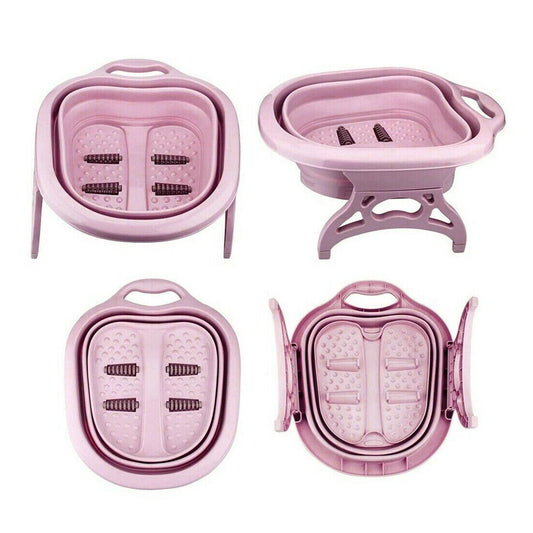 Foot Spa Pedicure Wet Bath Bubble Massage Bucket Feet Therapy Soothing Folding