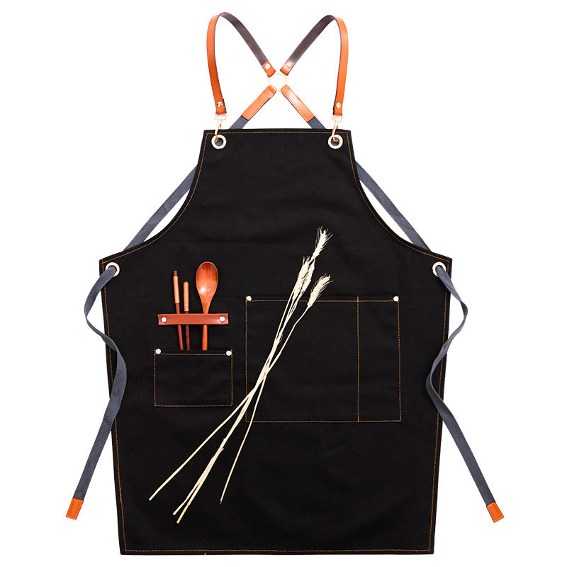 Apron denim workwear with logo printing