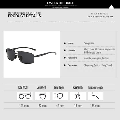 Polarized Men's Sunglasses 3 Color Sun Glasses Men Driving Goggle Eyewear Accessories