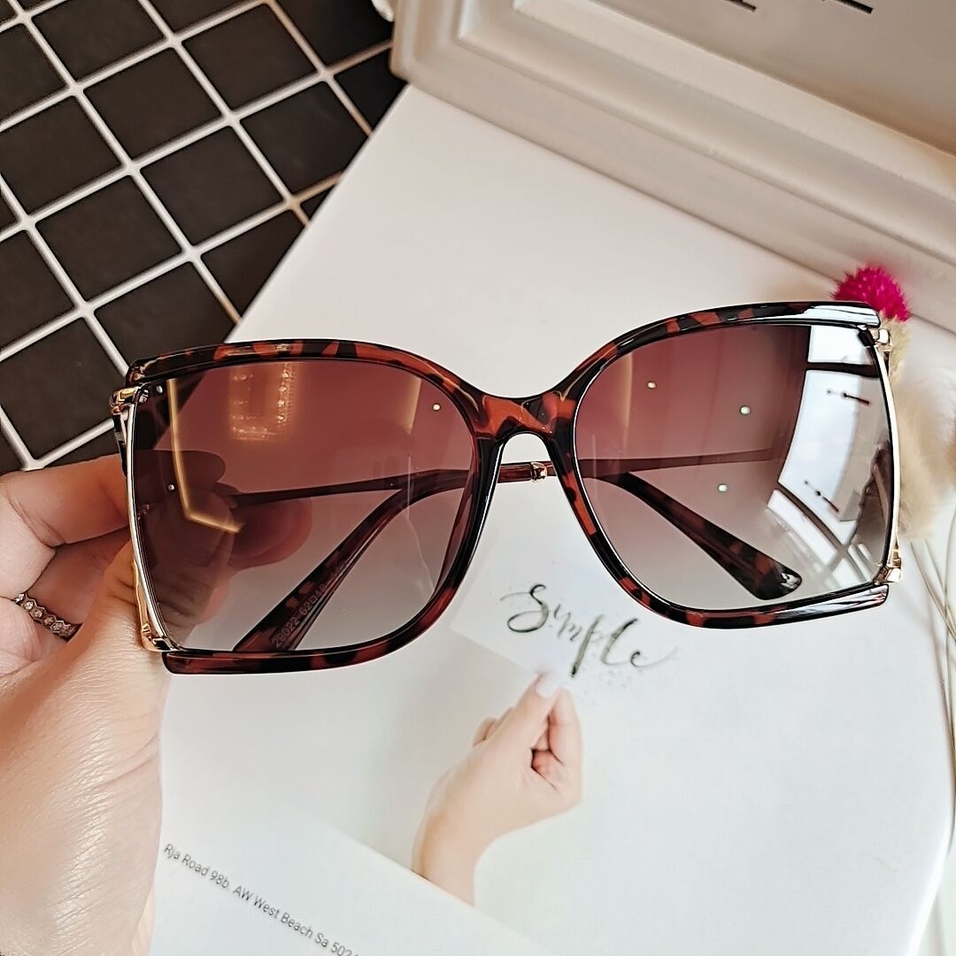Big Frame Snakeskin Pattern Bamboo Sunglasses Hollow Sunglasses Women's Polarized Glasses