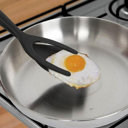 2 In 1 Grip and Flip Tongs Egg Spatula Tongs Clamp Pancake Fried Egg French Toast Omelet Overturned Turner Kitchen Accessories