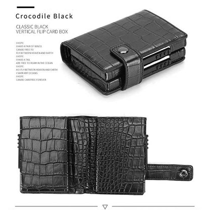 Credit Card Holder Men and Women Aluminum Alloy Card Case PU Leather Fashion Card Wallets ID Card Holder Purse