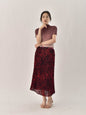 Wool ball yarn tiger print double-layer elastic waist high waist uniform size accordion pleat