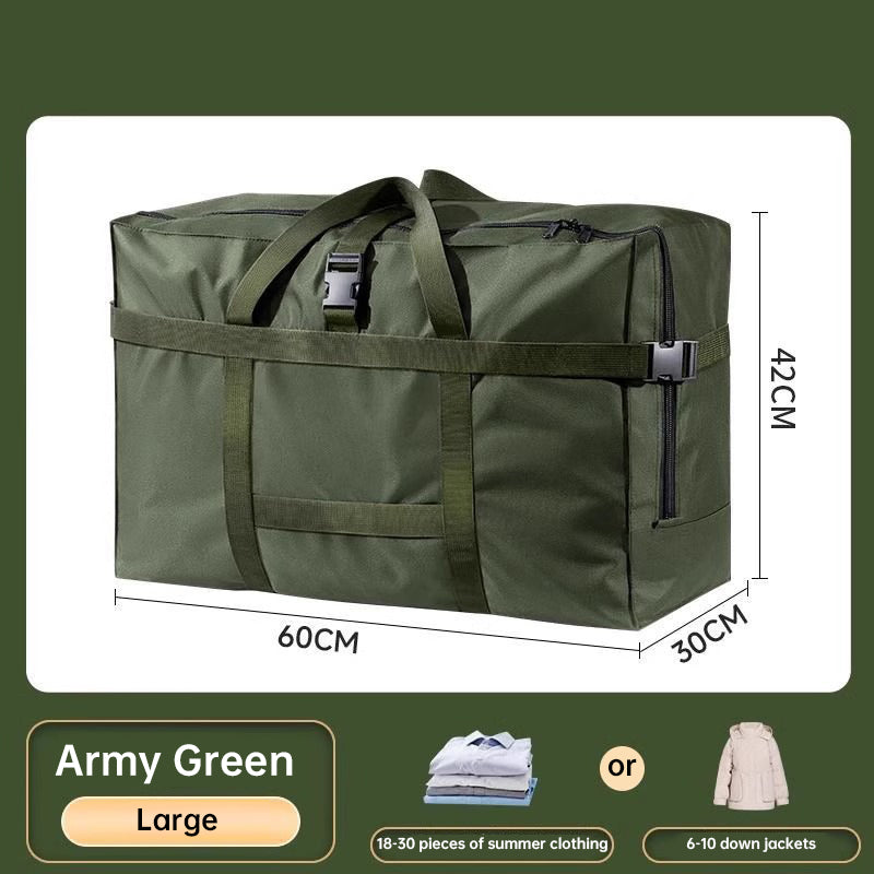 Oxford Fabric Storage Bag: Thick, Large-Capacity, Portable (Grid Pattern) – For Clothes, Blankets, Checked Luggage