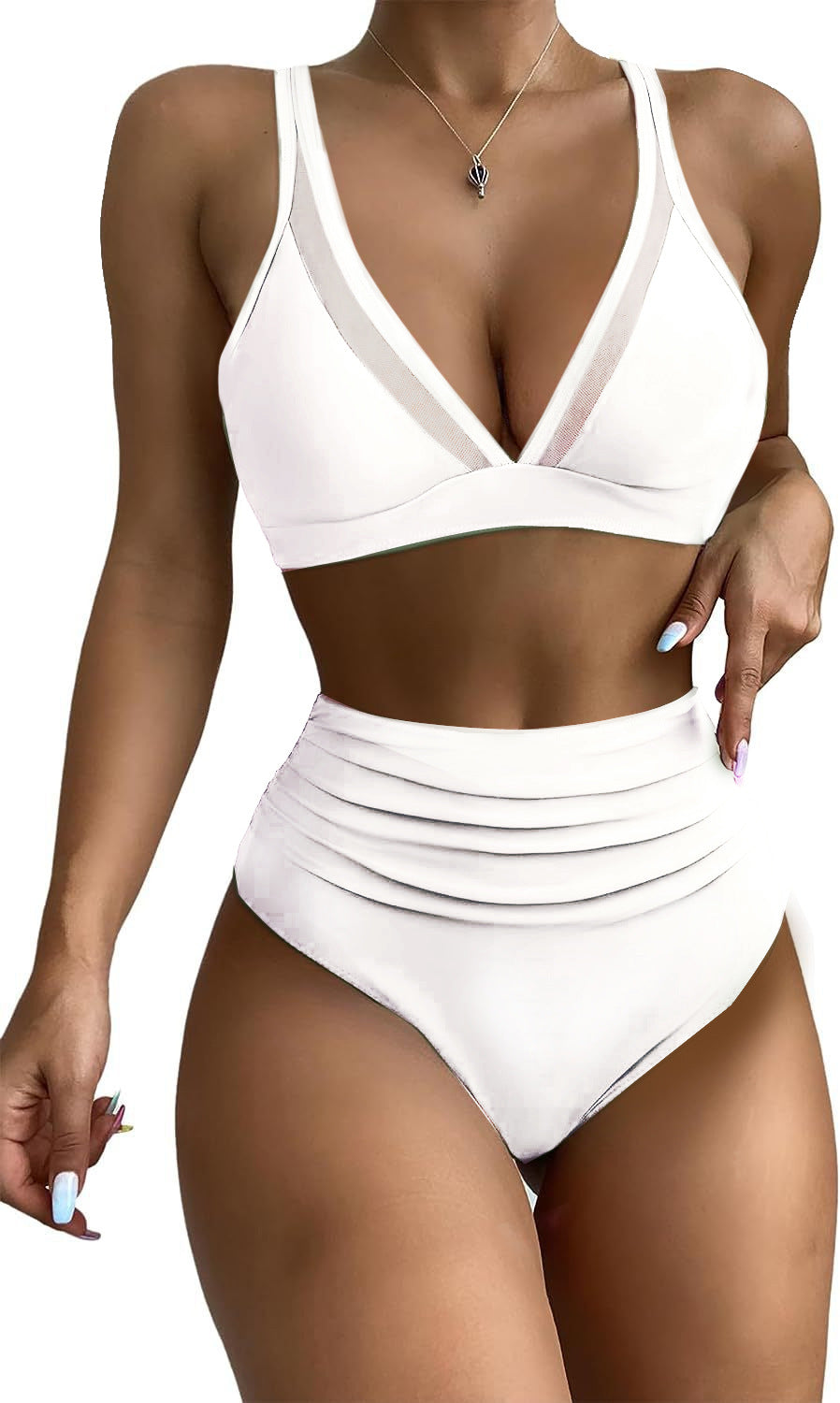 Swimsuit women's split sexy bikini high waist tight hollow swimsuit women