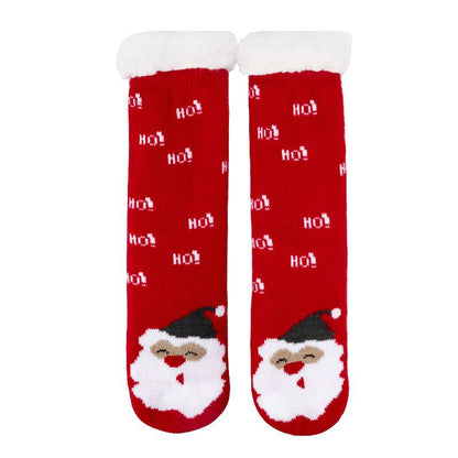 Christmas Floor Socks Indoor Home Sleep Winter Plush Thick Long Socks Women's Postpartum Socks Anti slip