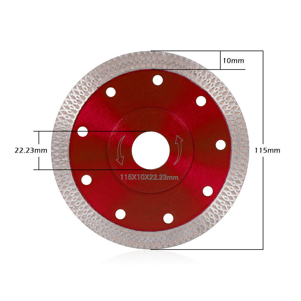 2x 115mm Diamond Cutting Discs 4.5 Angle Grinder Blade Tile Stone Concrete Tool