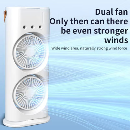 Double head spray fan USB office home dormitory desktop fan can shake the head mini fan