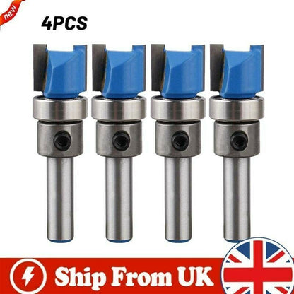 4Pcs Top Bearing Flush Trim Pattern Router Bit 1 -4 Shank Milling Cutter Set