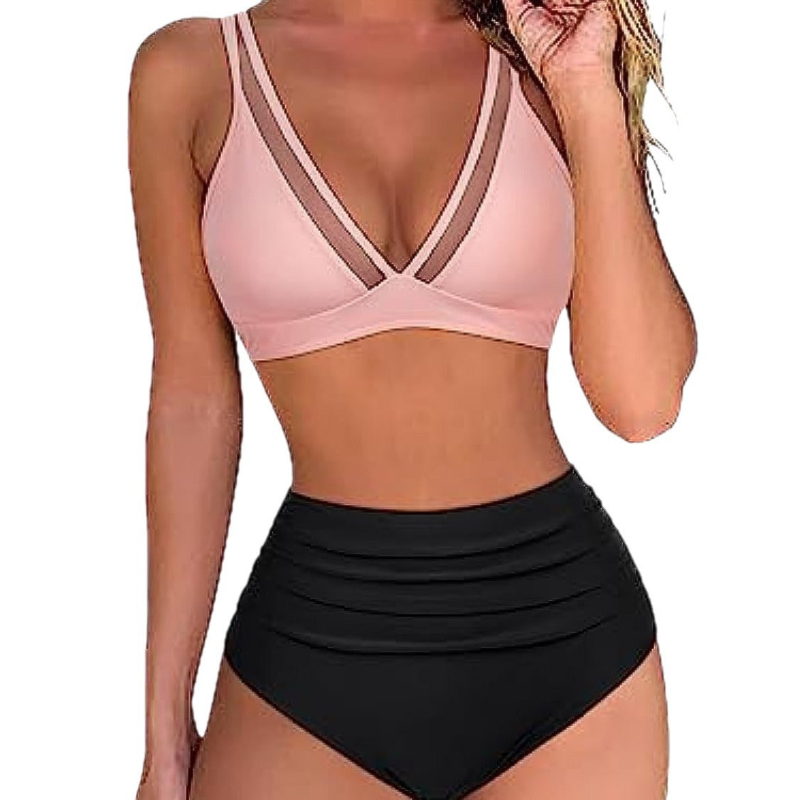 Swimsuit women's split sexy bikini high waist tight hollow swimsuit women