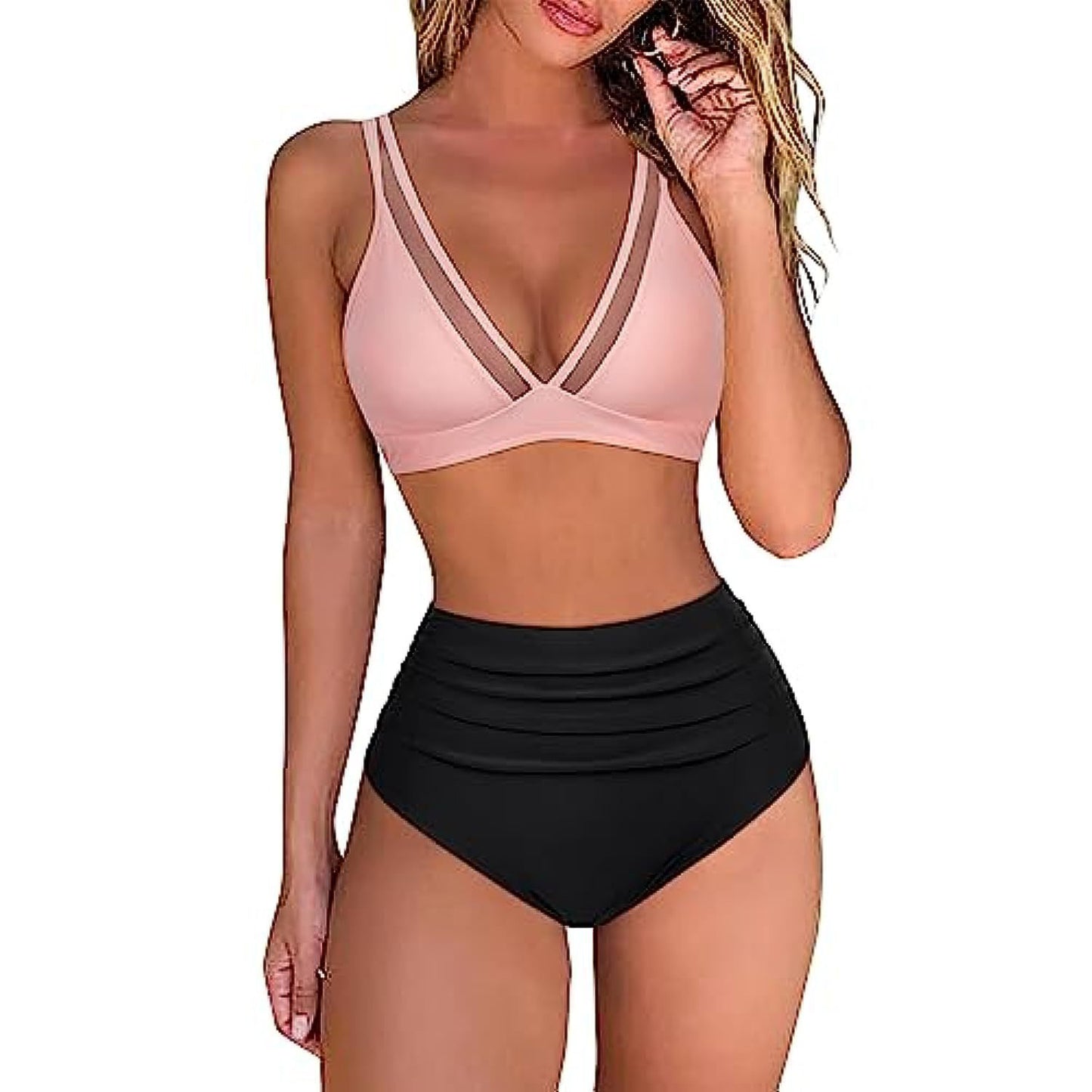 Swimsuit women's split sexy bikini high waist tight hollow swimsuit women