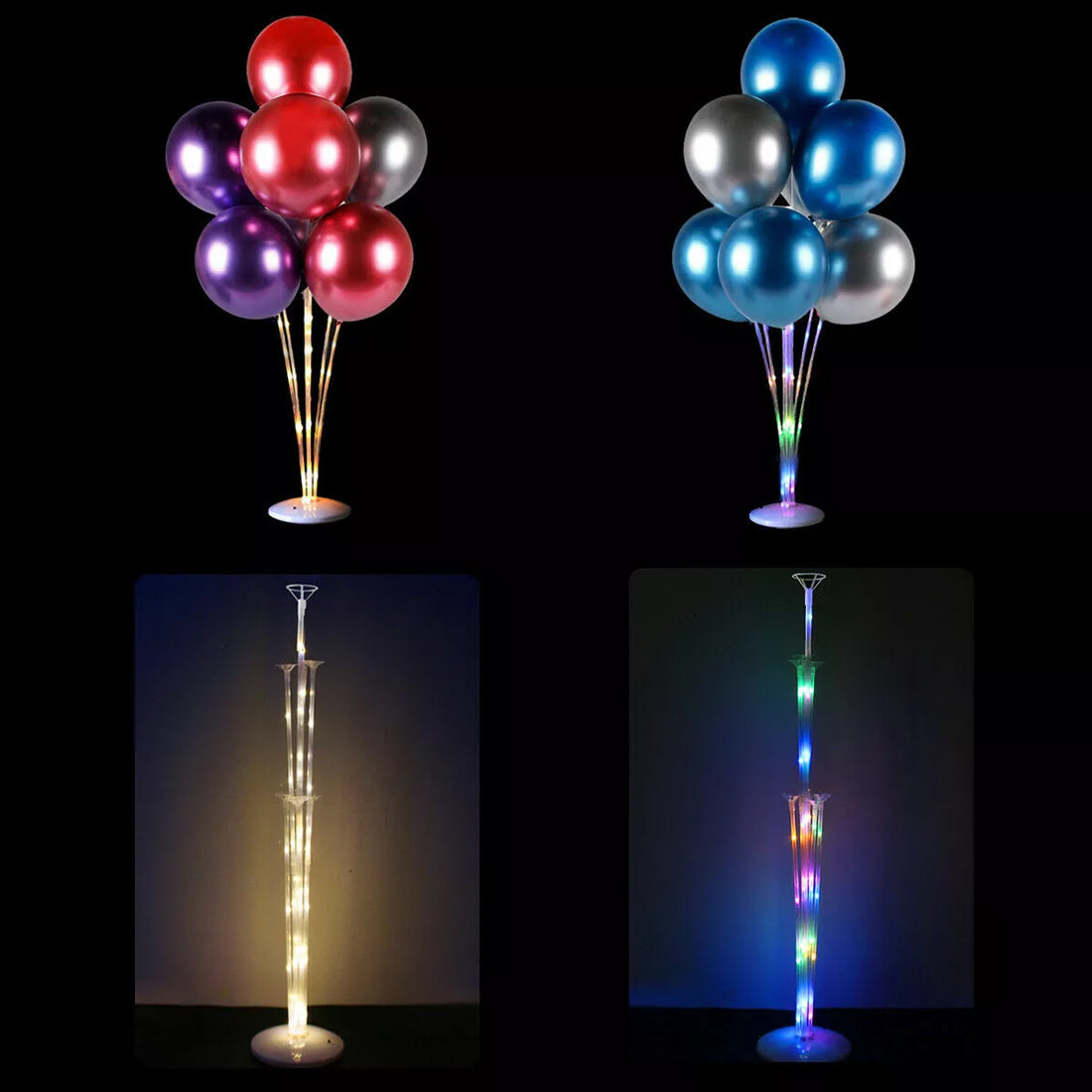4Pcs LED Light Balloon Stand Holder Kit Support Base Table Wedding Party Decor 72cm