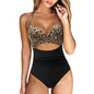 Swimwear New Swimwear European and American Women's Conservative One Piece Solid Color Cross Bikini